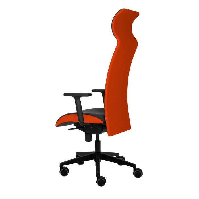 Tronhill Solium Executive ergonomic chair, damask and mesh, red