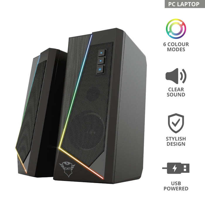 TRUST GXT 609 Zoxa RGB 2.0 Speaker Set - Gaming products<<<TRUST компютърна периферия и