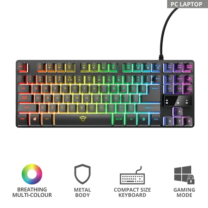 TRUST GXT 833 Thado TKL Gaming Keyboard US - Gaming products<<<TRUST компютърна периферия и