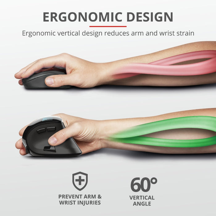 TRUST Voxx Ergonomic Wireless Rechargeable Mouse - Mice<<<TRUST компютърна периферия и