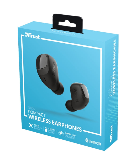 Headphones Trust NIKA COMPACT BT BLACK, IN-EAR (PLUGS), RF