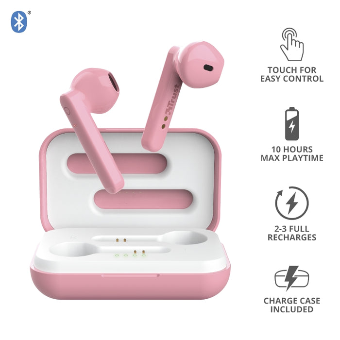 Headphones Trust PRIMO TOUCH BT PINK , Bluetooth , IN-EAR (PLUGS)