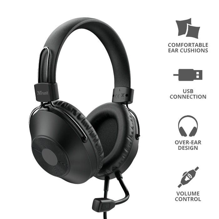Headphones with microphone Trust OZO USB, OVER-EAR