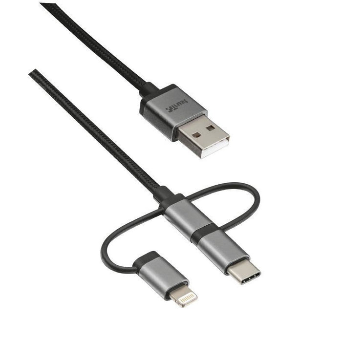 Cable Trust 3 in 1 USB/microUSB/USB-C/lightning 1M
