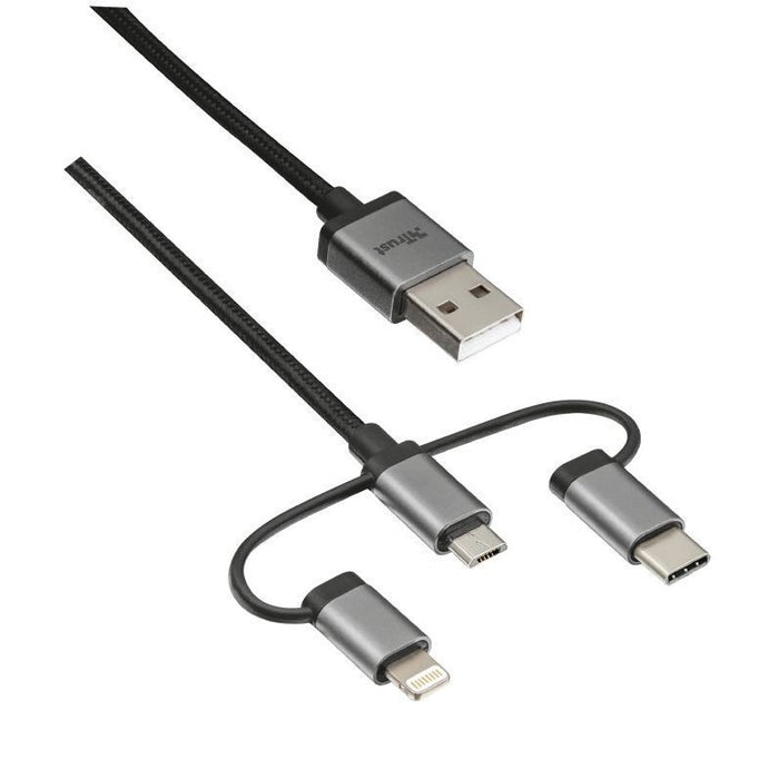 Cable Trust 3 in 1 USB/microUSB/USB-C/lightning 1M