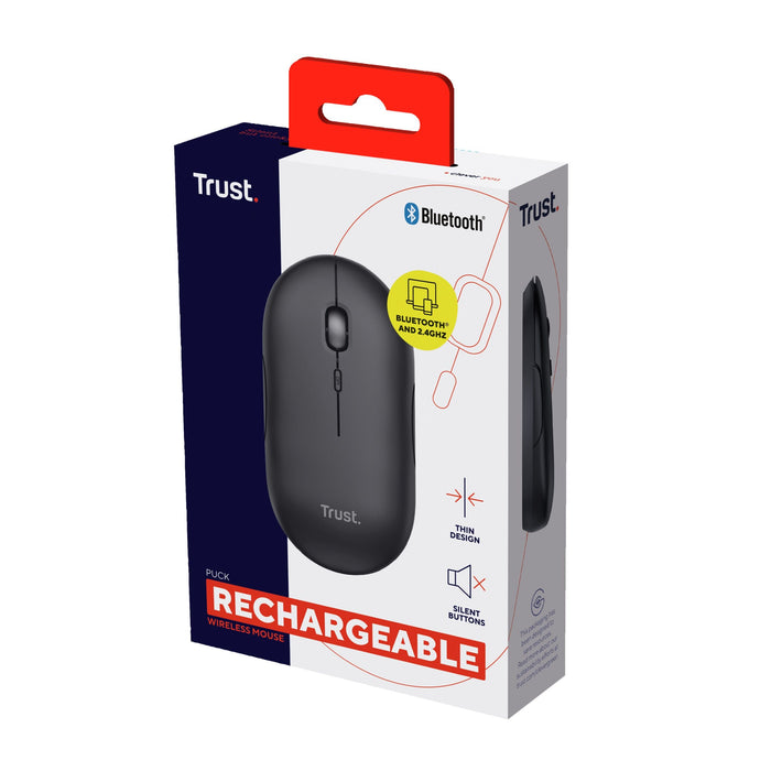 TRUST Puck Wireless & BT Rechargeable Mouse Black
