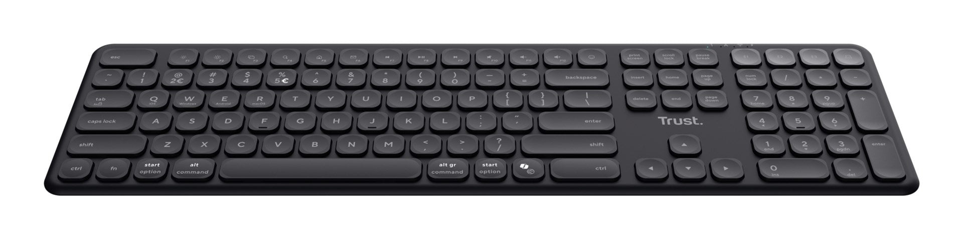 Trust Vaiya US Black USB + RF Wireless + Bluetooth - keyboard