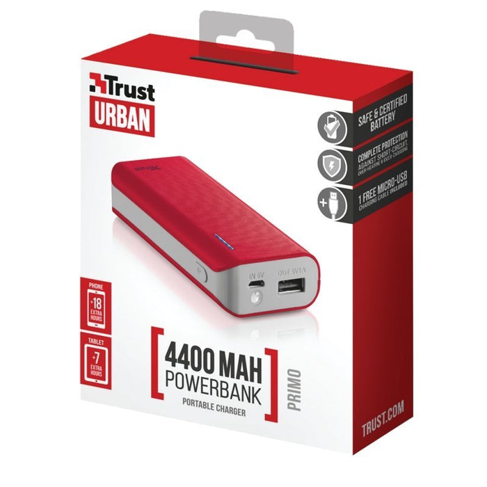 External battery Trust PRIMO 4400 MAH RED