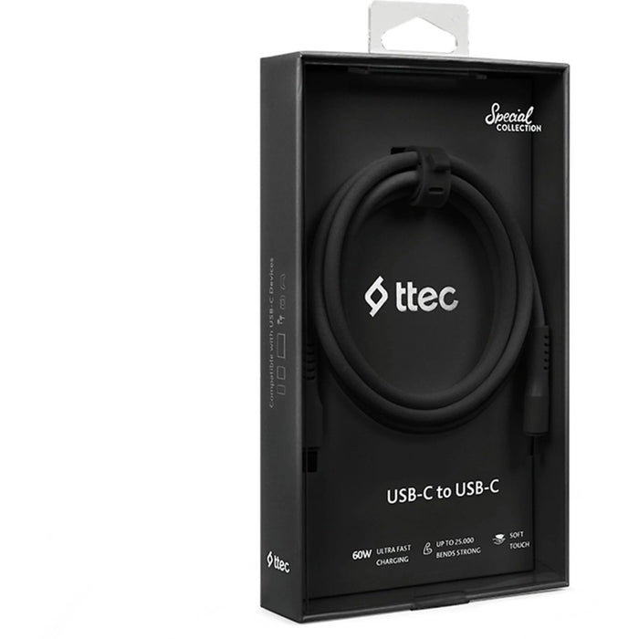 CABLE TTEC TYPE-C 1.2m 60W BLACK