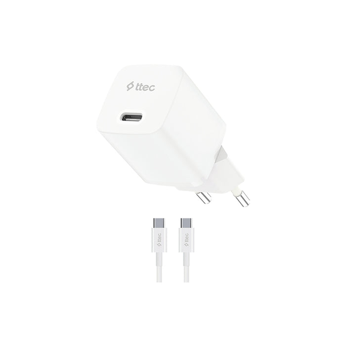 CHARGER 220V TTEC 30W PD GaN WHITE+CABLE