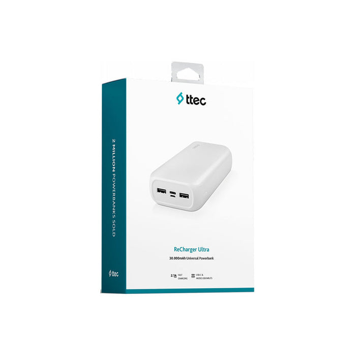 EXTERNAL BATTERY TTEC ReCharger Ultra 30000 mAh White