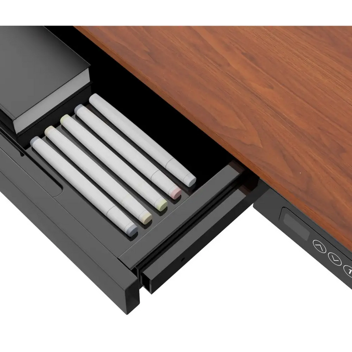 Tuckano Desk with electric height adjustment ET119W-C black/walnut. Desk top dimensions: 120 x 60cm. - Modern