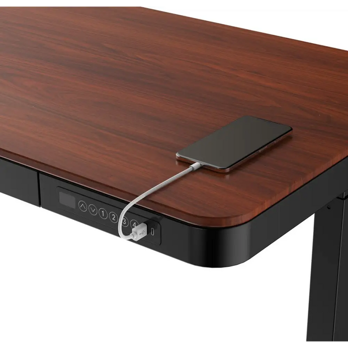 Tuckano Desk with electric height adjustment ET119W-C black/walnut. Desk top dimensions: 120 x 60cm. - Modern