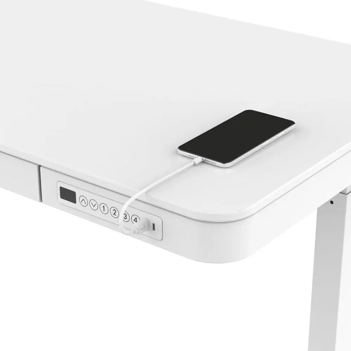Tuckano Desk with electric height adjustment ET119W-C White. Desk top dimensions: 120 x 60cm. - Modern