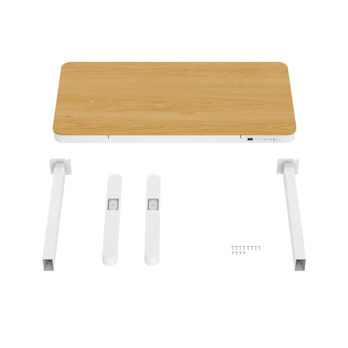 Tuckano Electric Height Adjustable Desk ET119W-C White/Oak. Desk top dimensions 120 x 60cm.