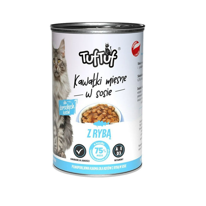 Cat food Tuftuf Pieces of meat in sauce with fish Fish 415 g