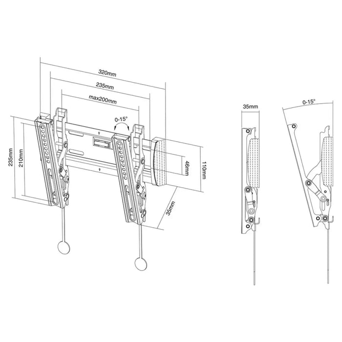 TV Mount Neomounts NM-W125BLACK 10’’ 40’’ 20 kg - Електроника Телевизори<<<Компютри| Електроника<<<BigBuy&&&Поставки за