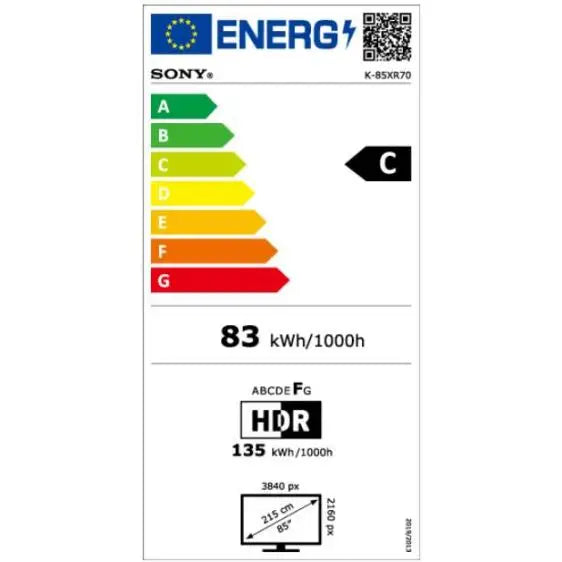 TV SONY Bravia 7 K85XR70 85’’ (215 cm) QLED XR Mini LED 4K Ultra HD Smart Google TV (2024) - QLED