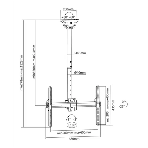 TV stand DELTACO ARM-0400 - ТВ стойки<<<Аксесоари за телевизори<<<ТВ Аудио Gaming<<<ZoraSite