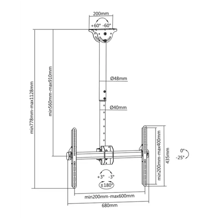 TV stand DELTACO ARM-0400 - ТВ стойки<<<Аксесоари за телевизори<<<ТВ Аудио Gaming<<<ZoraSite