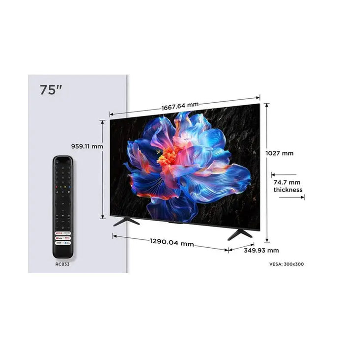 TV TCL 75V6C 189 cm 3840x2160 UHD-4K 75 inch Android LED Smart TV - Телевизори<<<ТВ Аудио Gaming<<<ZoraSite&&&LCD