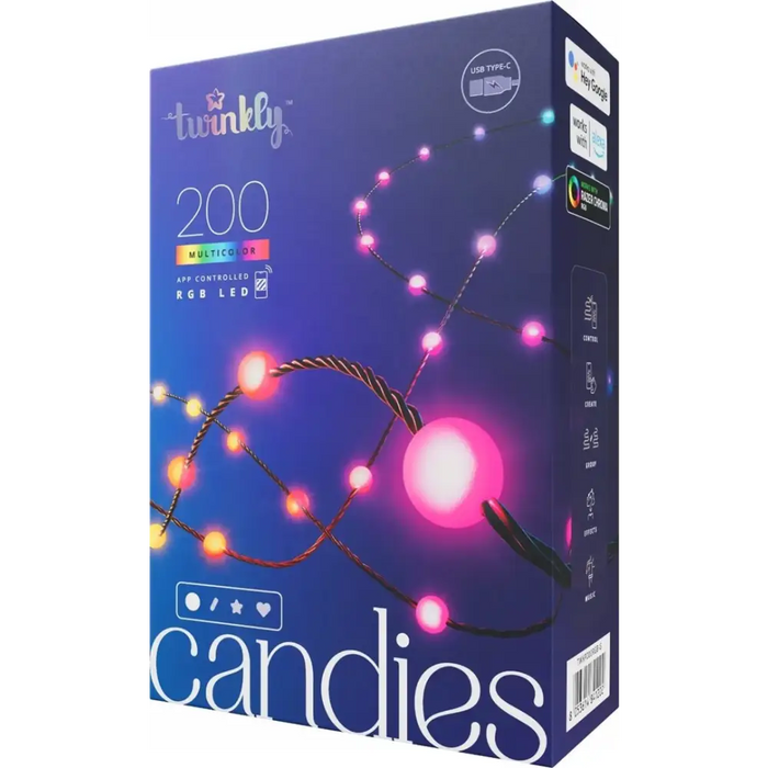 Twinkly Candies LED Christmas tree lights TWKP200RGB-G 6 m 200 lights - Christmas tree