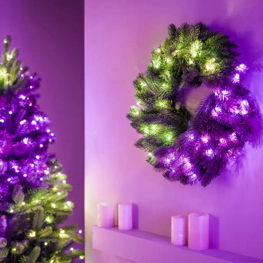 Twinkly pre-lit wreath 50 RGB LED Green wire Plug type C - Christmas tree lightsOSW-OLC<<<LightingOSW<<<ActionPL