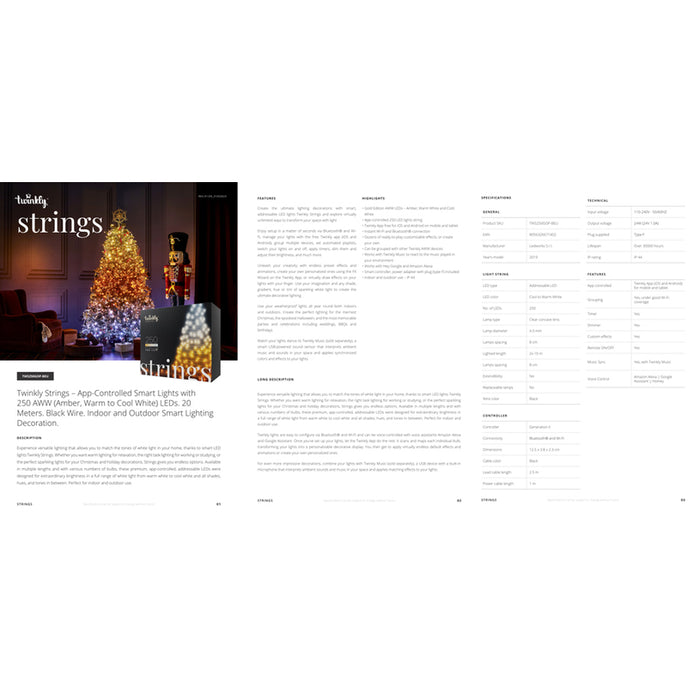 LIGHTING STRING 200CM 250LED TWINKLY TWS250GOP-BEU