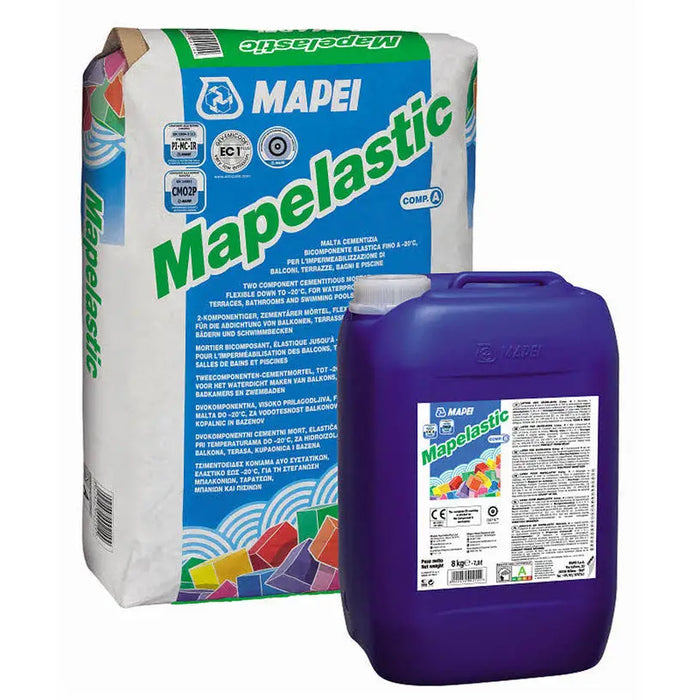 TWO-COMPONENT WATERPROOFING A + B MAPEI MAPELASTIC - Хидроизолация за бани и тераси<<<Сухи строителни