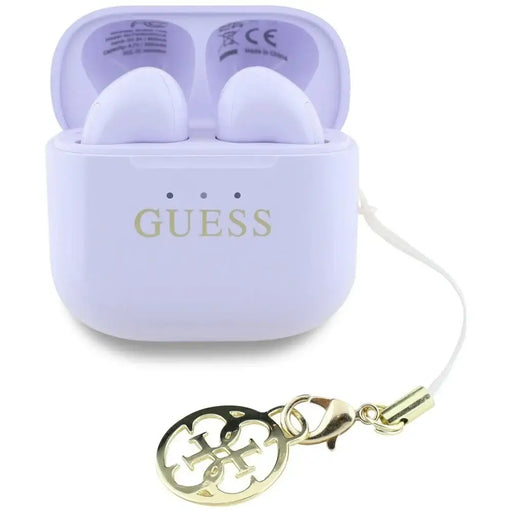 TWS Guess Glossy Effect Printed Classic Logo & Charm Headphones - Lavender - Headphones and speakers<<<HurtelXML