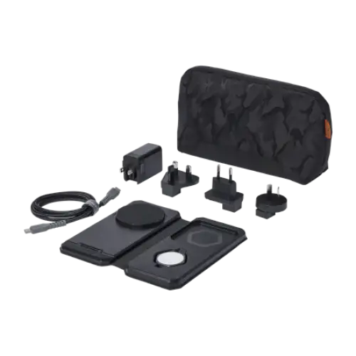 UAG 3in1 Travel Charger 15W Wireless Charger with MagSafe + Cable + Organizer - Black - *Temporary category<<<HurtelXML