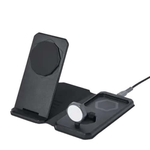 UAG 3in1 Travel Charger 15W Wireless Charger with MagSafe + Cable + Organizer - Black - *Temporary category<<<HurtelXML