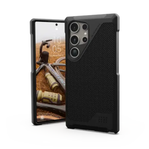 UAG Metropolis LT Magnet case for Samsung Galaxy S24 Ultra with magnetic module - black kevlar - Cell phone cases