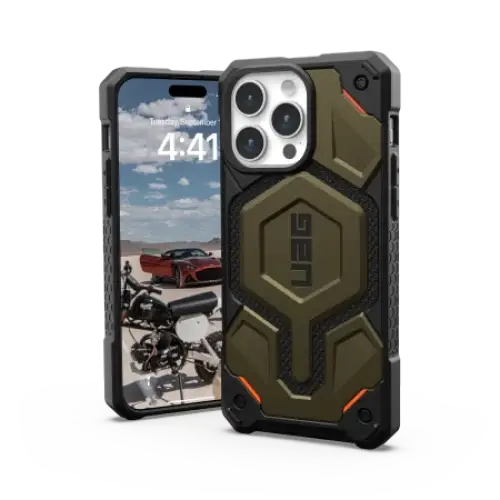 UAG Monarch Pro case with MagSafe for iPhone 15 Pro Max - green Kevlar - Cell phone cases and covers<<<HurtelXML