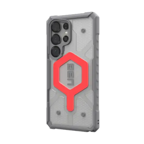 UAG Pathfinder Clear Magnet Bundle Magnetic Case and Wrist Strap for Samsung Galaxy S25 Ultra 5G - Gray/Red - Other