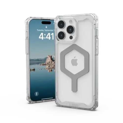 UAG Plyo MagSafe case for iPhone 15 Pro Max - transparent and silver - Cell phone cases and covers<<<HurtelXML