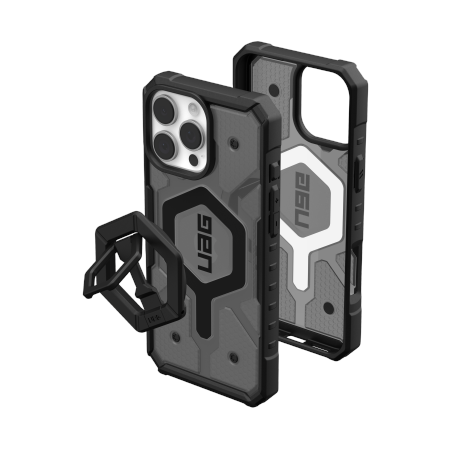 UAG Pathfinder Clear Magsafe Bundle Case with Magnetic Ring Stand for iPhone 16 Pro Max - Black