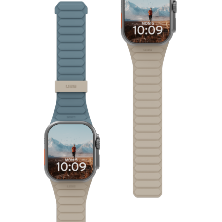 UAG Pathfinder Silicone Double-Sided Magnetic Strap for Apple Watch 42 / 44 / 45 / 46 / 49mm - Gray-Blue