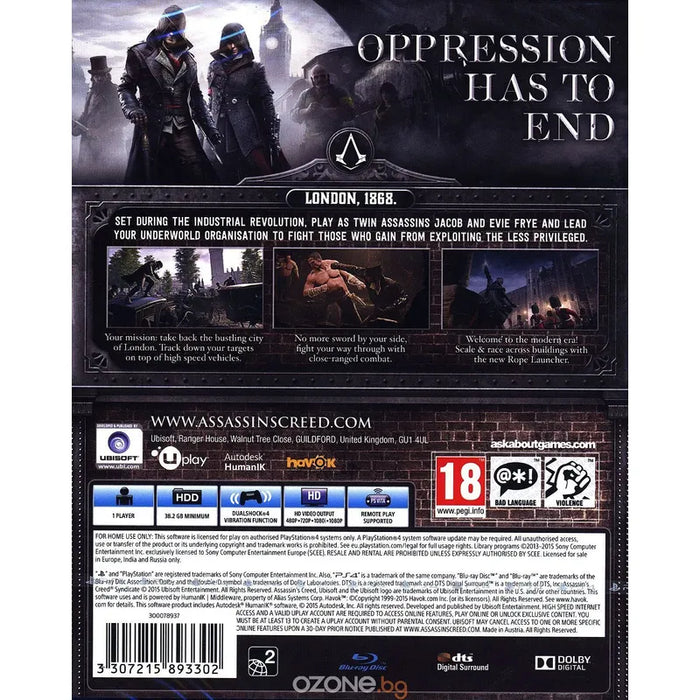 Assassin's Creed Syndicate Game (PS4)