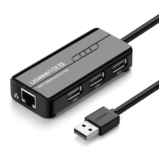 Ugreen 20264 RJ45 / USB-A 10/100Mbps HUB network adapter 3x USB-A 2.0 - black - USB hubs<<<HurtelXML