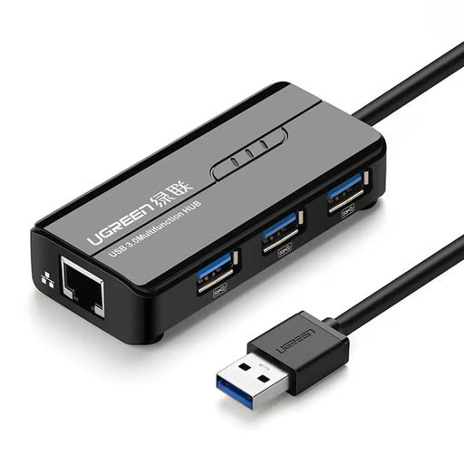 Ugreen 20265 USB-A / RJ45 1000 Mbps HUB 3x USB 3.0 network adapter - black - USB hubs<<<HurtelXML