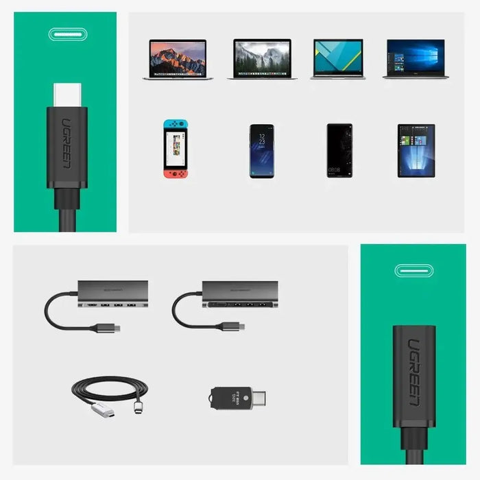 Ugreen 40574 USB-C - USB-C 5Gb/s cable 0.5m - black - Cell phone cables<<<HurtelXML
