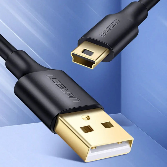 Ugreen 5 pin gold-plated USB cable - mini USB 0.25m black (US132) - Cell phone cables<<<HurtelXML