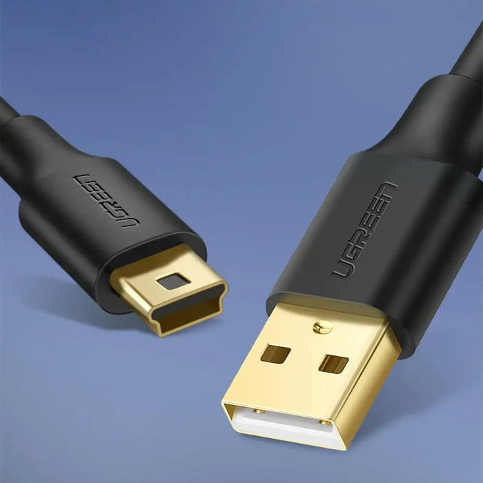 Ugreen 5 pin gold-plated USB cable - mini USB 0.5m black (US132) - Cell phone cables<<<HurtelXML