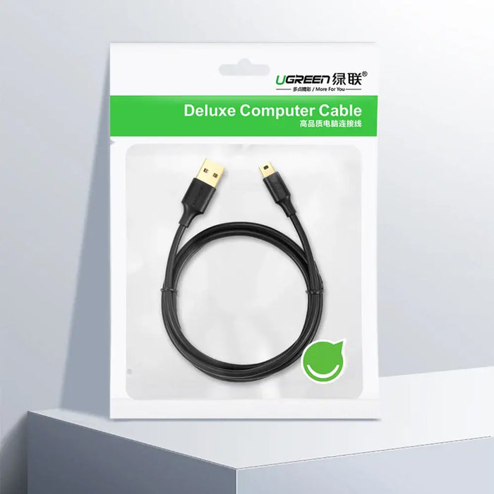 Ugreen 5 pin gold-plated USB cable - mini USB 0.5m black (US132) - Cell phone cables<<<HurtelXML