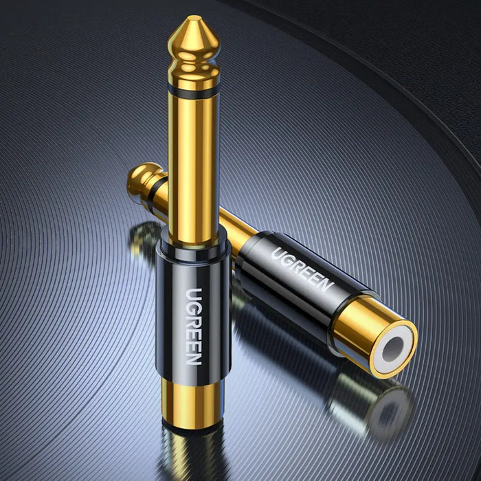 Ugreen 6.35mm jack adapter (male) to RCA (female) gold (AV169 80731) - Audio adapters<<<HurtelXML