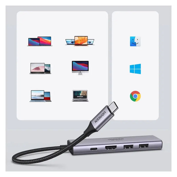 Ugreen 6in1 Multifunctional USB Type C HUB - 2x USB 3.2 Gen 1 / HDMI 4K 60Hz / SD and TF Card Reader / USB Type C PD
