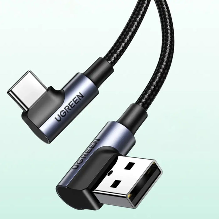 Ugreen 90° angled cable USB C - USB 2.0 480Mbps 3A 3m black (US176) - Cell phone cables<<<HurtelXML