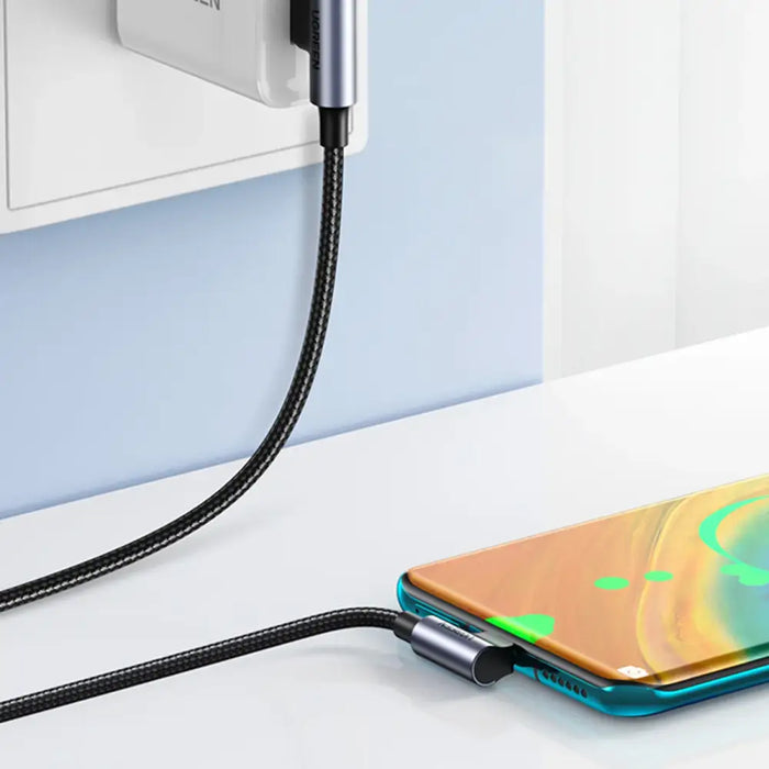 Ugreen 90° angled cable USB C - USB 2.0 480Mbps 3A 3m black (US176) - Cell phone cables<<<HurtelXML