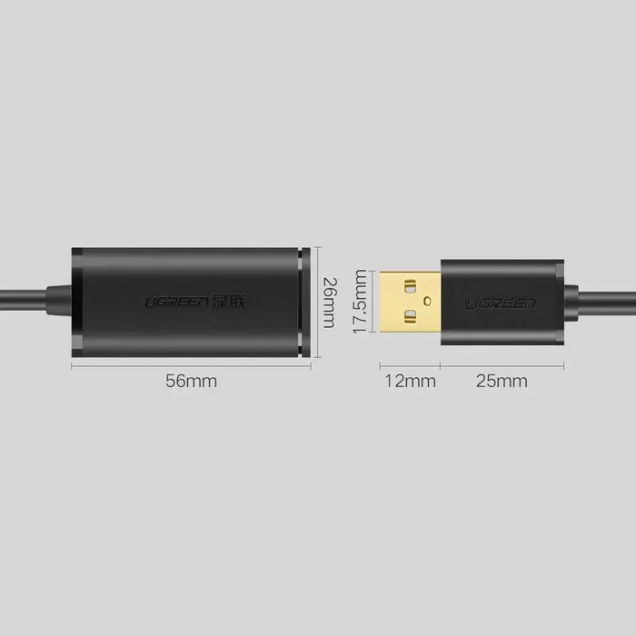 Ugreen active cable USB 2.0 extension cable 480 Mbps 5 m black (US121 10319) - Cell phone cables<<<HurtelXML